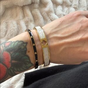 Kate spade Gold and Black Heart Bangle Set
